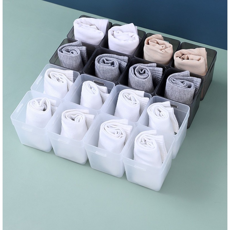 Set 2 Hộp Đựng Đồ Dùng Nhà Bếp/ Tủ Lạnh Thiết Kế Đục Lỗ Đa Năng Tiện Dụng