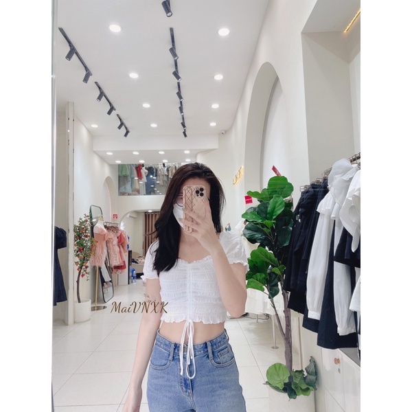 Áo croptop rút dây vnxk