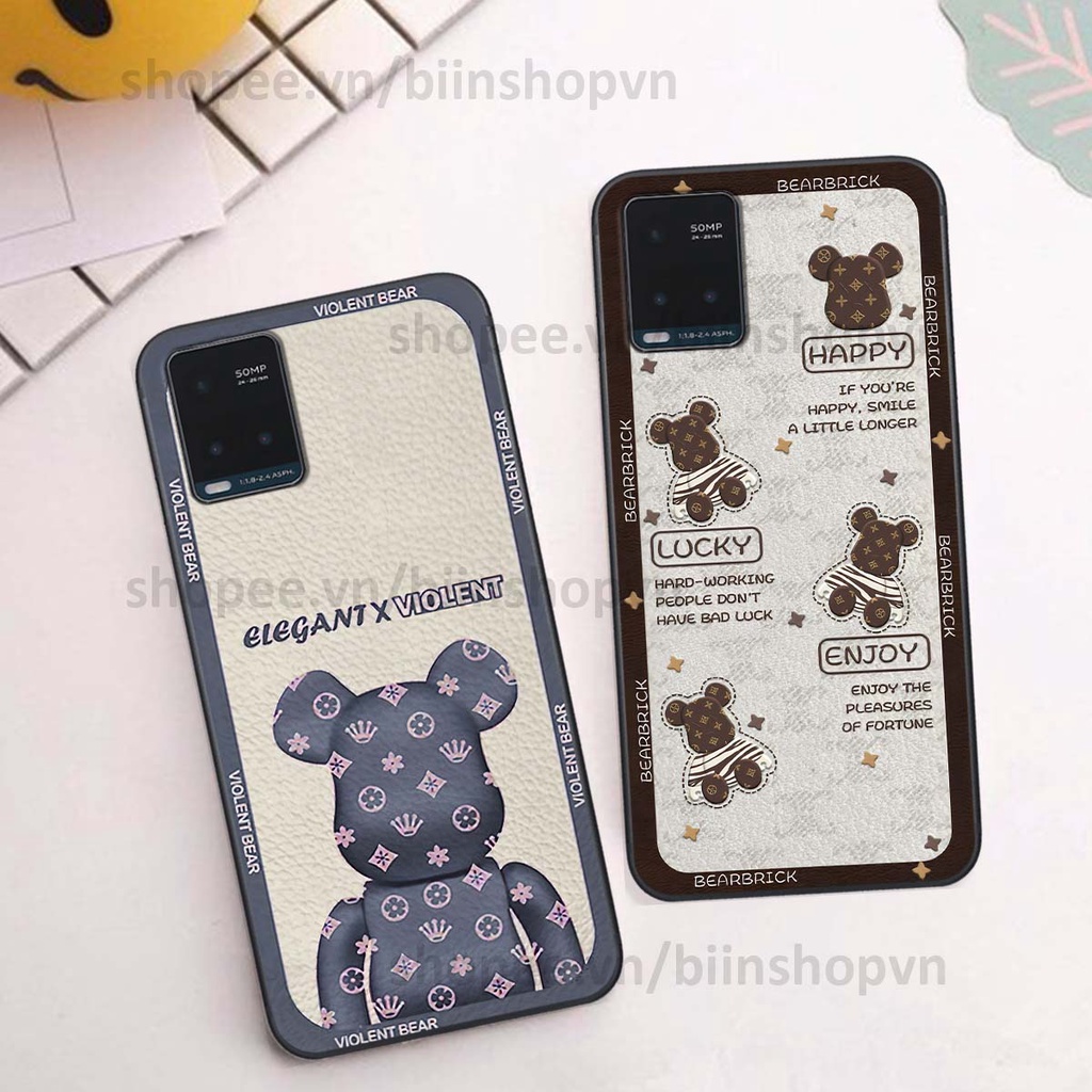 Ốp Vivo Y21 / Y21s / Y33s hình gấu bear brick đẹp độc lạ, thời trang, cá tính