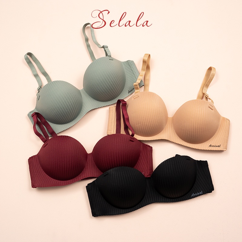 Áo Lót Su Vân Selala Cao Cấp Không Gọng Đệm Dày Siêu Nâng Đẩy Không Hằn Trên Da AD06