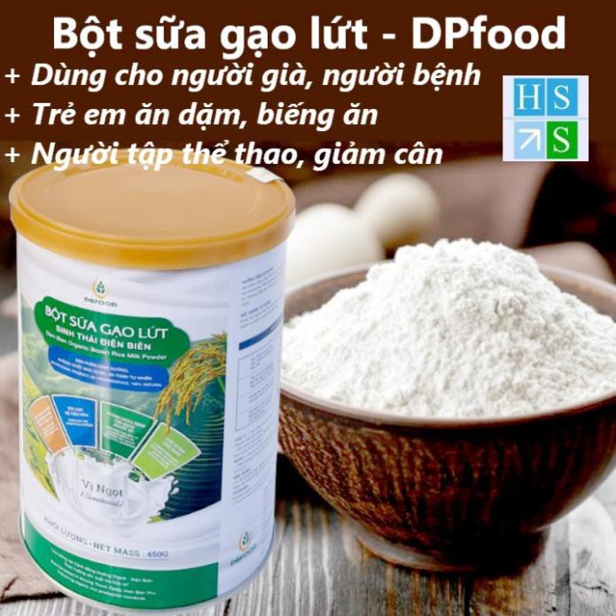 Hộp Bột sữa gạo lứt sinh thái Điện Biên DBFood 100% tự nhiên (450g / Hộp , tùy chọn VỊ MẶN, VỊ NGỌT hoặc ĂN KIÊNG)