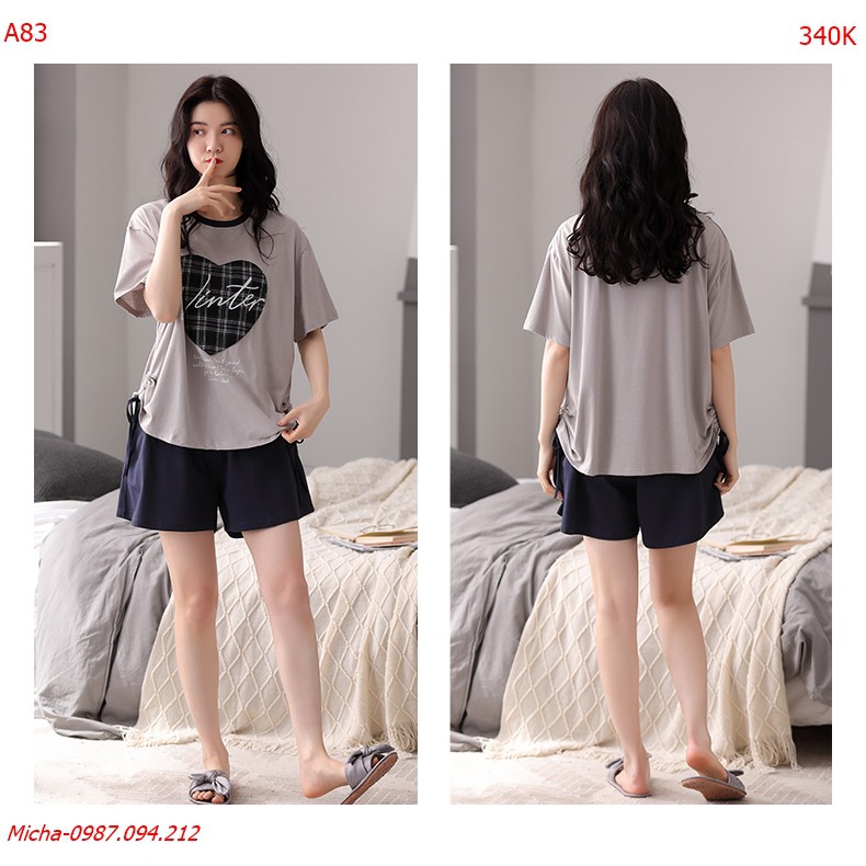 Bộ short màu xám hình trái tim - Micha A83