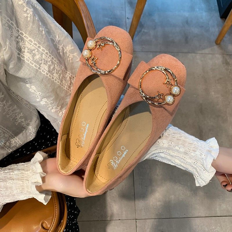 Giày Búp Bê Mũi Vuông Đế Bằng Thời Trang Cho Nữ