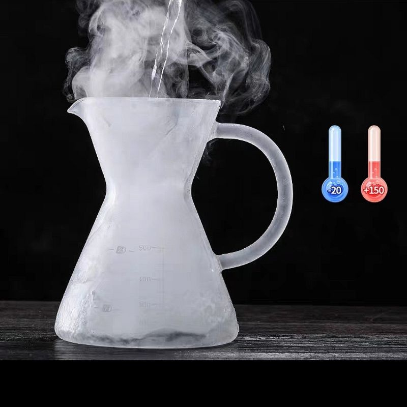 Bình pha cà phê Chemex 500ml tay cầm thủy tinh có phễu inox