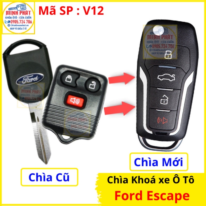 Chìa khoá xe Ô tô Ford Escape 2008 đến 2018