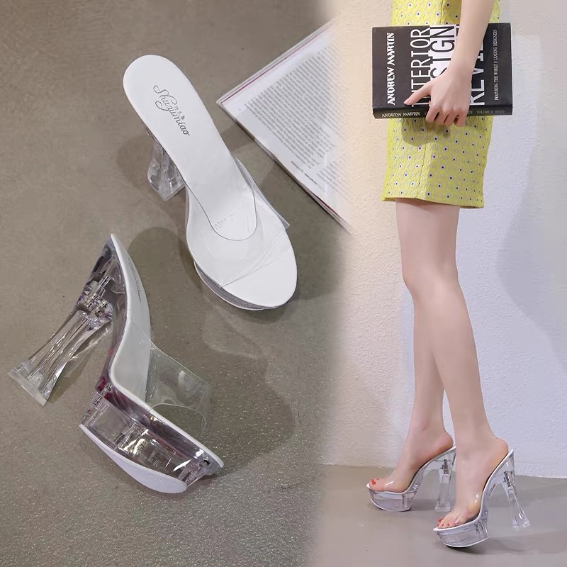 Giày Cao Gót Nữ 15Phân Trong Suốt