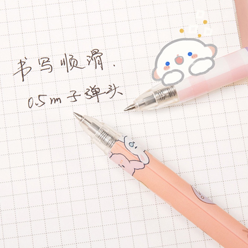 Bút gel mực đen ngòi 0.5mm họa tiết hoạt hình
