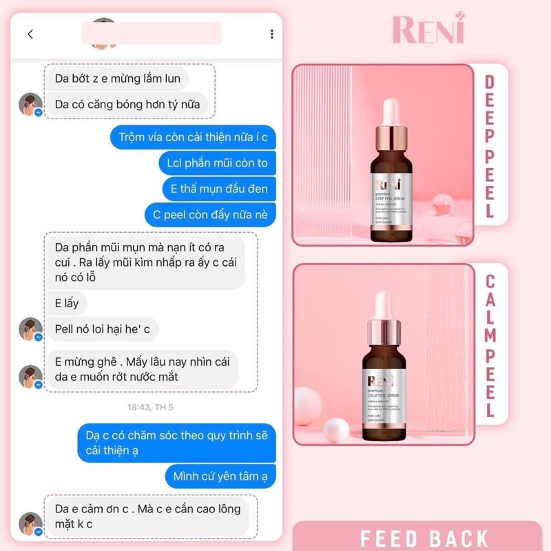 Reni Premium Deep Peel Serum - Hoạt chất dưỡng chuyên sâu tẩy tế bào cho da Reni