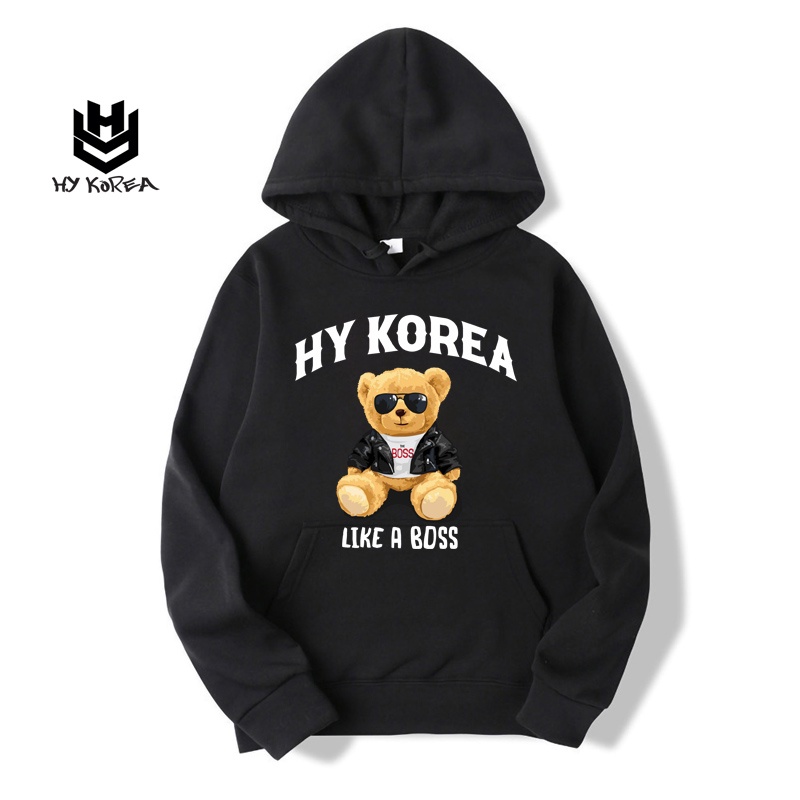 Áo Hoodie HY KOREA Vải Nỉ Nam Nữ Gấu Like A Boss 346 Nỉ Sweater Unisex Cute.