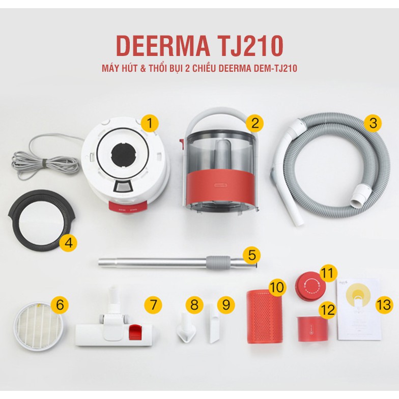 [CHÍNH HÃNG - BH 12 THÁNG] Máy Hút Bụi Gia Đình Khô Và Ướt Deerma TJ210 | BigBuy360 - bigbuy360.vn