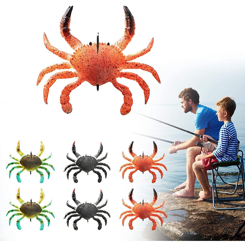 Mồi Câu Cá Giả Hình Cua / Vịt Mềm 3D Siêu Bền