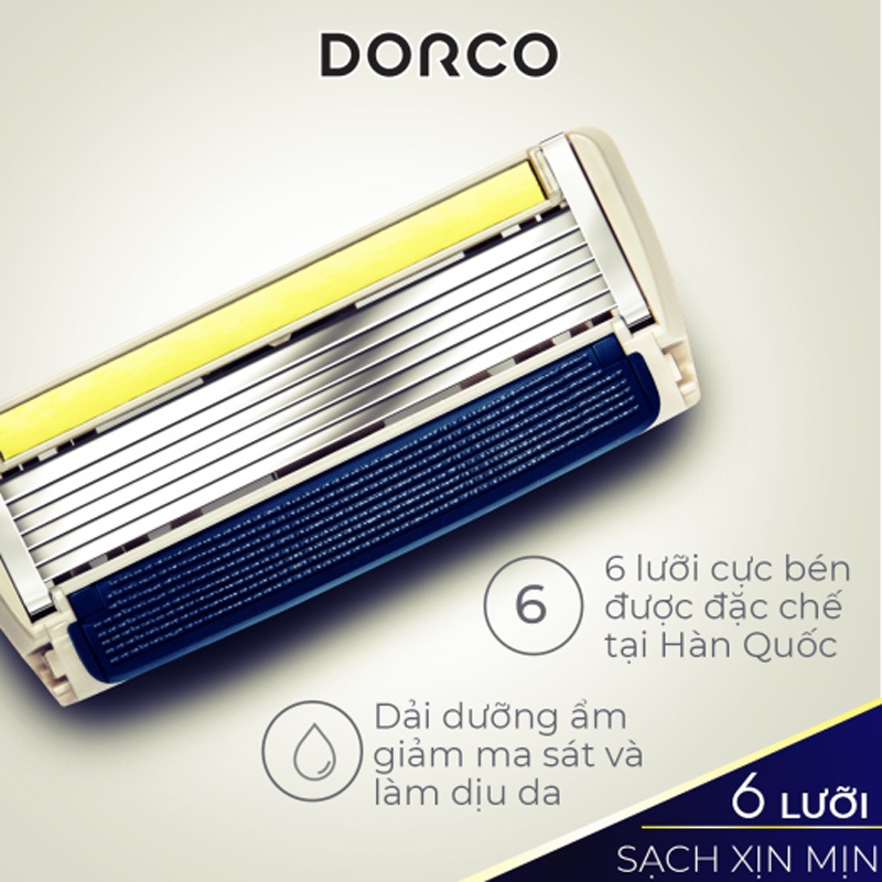 Dao cạo râu hàn quốc Dorco 6 lưỡi kép cao cấp