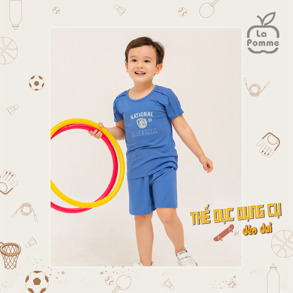 [Lapomme- sale shock] SS229 Bộ cộc tay bé trai La pomme bóng chày