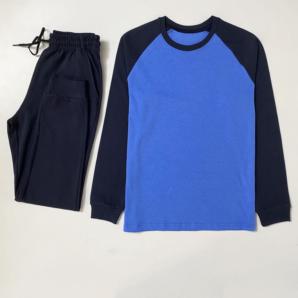 Bộ quần áo nỉ nam mặc nhà - Bộ nỉ nam phối màu trung niên chất nỉ mỏng thoải mái mặc nhà