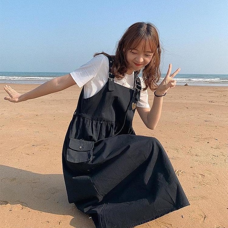 Bộ Trang Phục Mùa Hè 2022 Gồm Áo Sơ Mi Và Váy Yếm Phong Cách Hàn Quốc Mới Cho Nữ