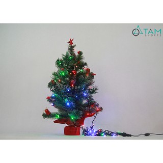 [NOEL-GIÁNG SINH-CÓ HỎA TỐC] Cây thông trang trí 65cm kèm dây đèn LED 10m nhiều màu