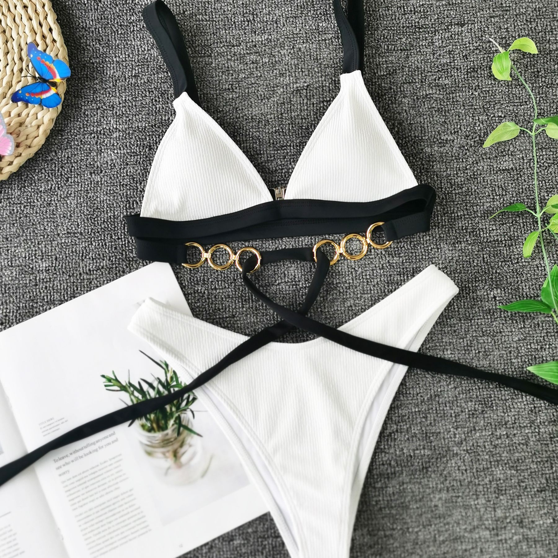 Bikini Dây Chéo Màu Trắng Chất Liệu Polyester | BigBuy360 - bigbuy360.vn