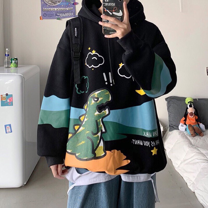 Áo Hoodie Áo khoác nam nữ Unisex Khủng Long Siêu Xinh Cho Mùa Đông 💕- FREESIZE DƯỚI 60KG