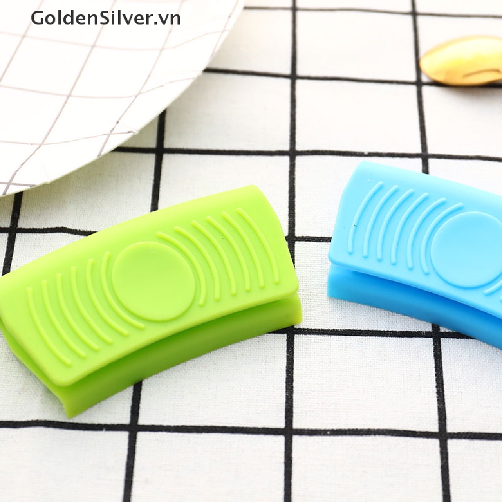 1 Vỏ Bọc Tay Cầm Chảo Bằng Silicon Màu Vàng Kim