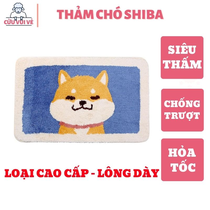Thảm chùi chân❤️CHỐNG TRƯỢT❤️ siêu thấm, mềm mịn HÌNH CHÓ DỄ THƯƠNG