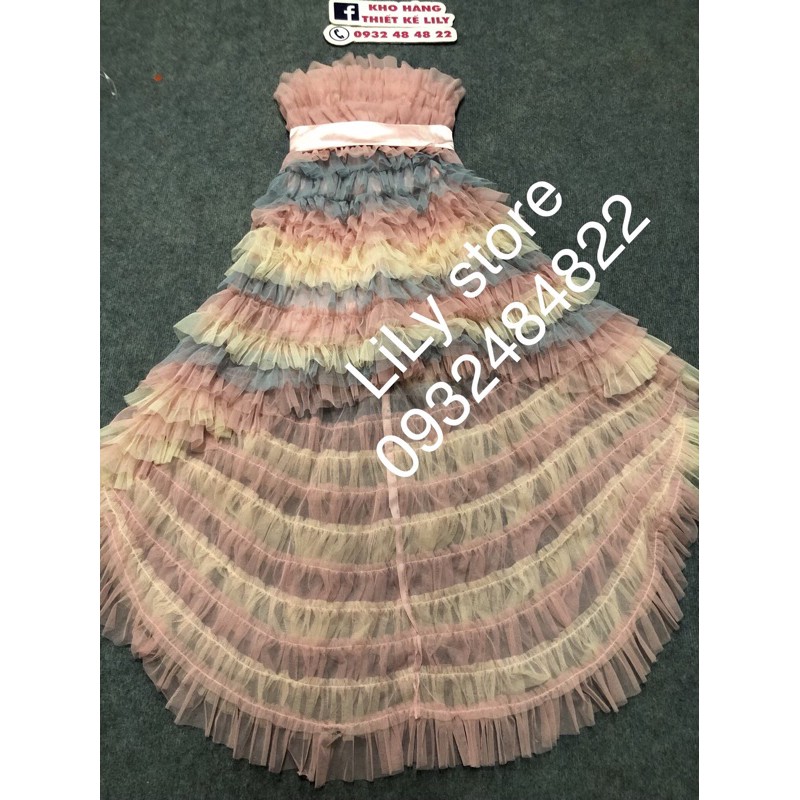 đầm tầng đuôi tôm phối màu ( ảnh và video thật 10000%)