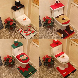 Bộ 3 món thảm và bọc toilet hình chủ đề Giáng sinh