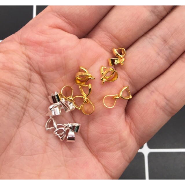 Túi 5 chiếc kẹp mặt vòng dây truyền có lỗ, mặt hồ ly