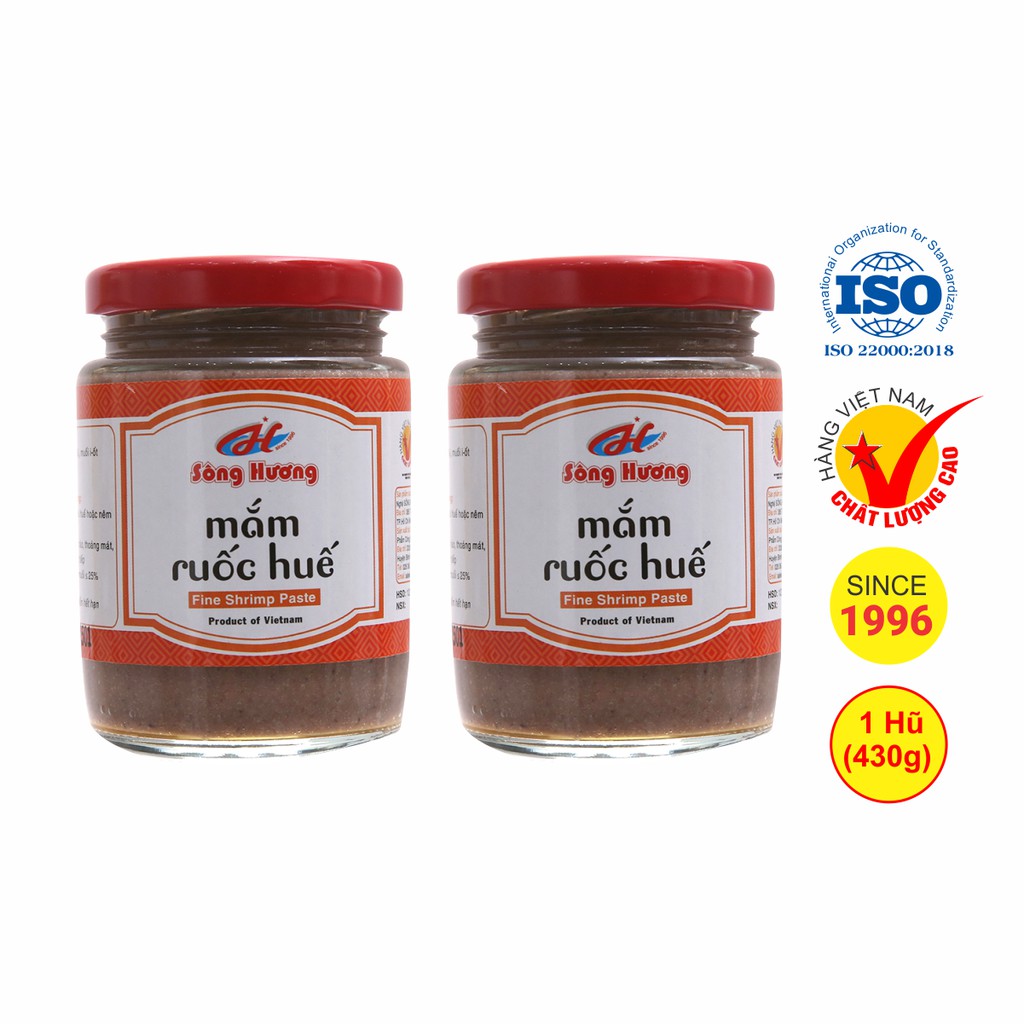 2 Hũ Mắm Ruốc Huế Sông Hương Foods Hũ 430g - Nấu bún bò , chấm xoài , chấm thịt luộc , kho thịt