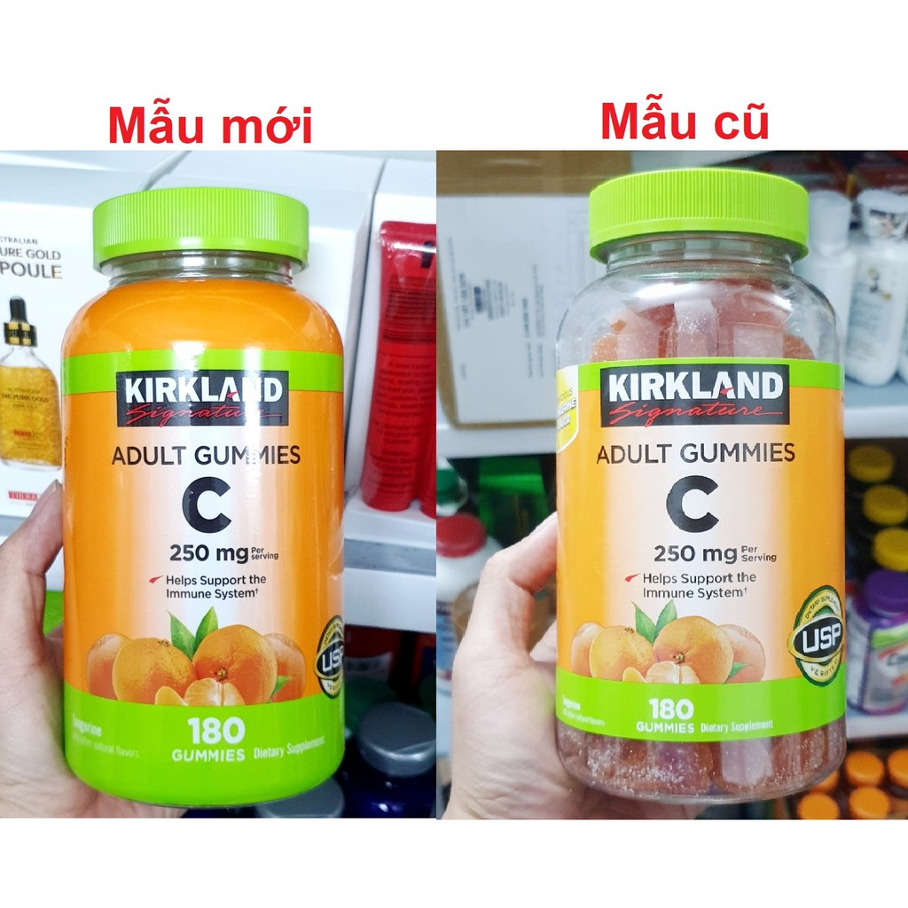 Kẹo dẻo bổ sung Vitamin C Kirkland Adult Gummies C 250mg chai 180 viên của Mỹ