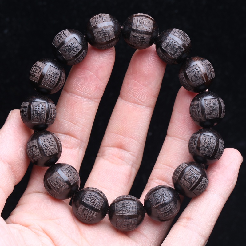 Vòng Tay Phật Bằng Gỗ Mun Tự Nhiên 15mm 20mm