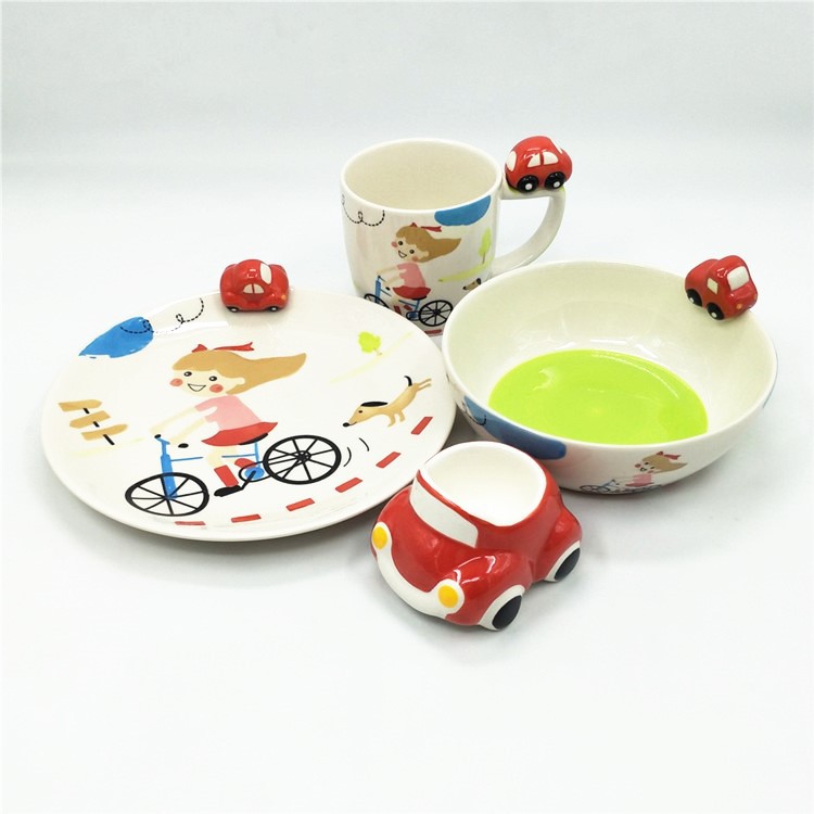 Set bát ăn hình ô tô ngộ nghĩnh cho bé yêu - hàng nhập khẩu cao cấp