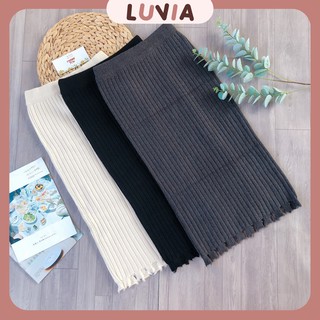 Chân Váy Len Dáng Dài Váy Midi Chất Len Đũa Mềm Mịn Gấu Diềm Cực Xinh