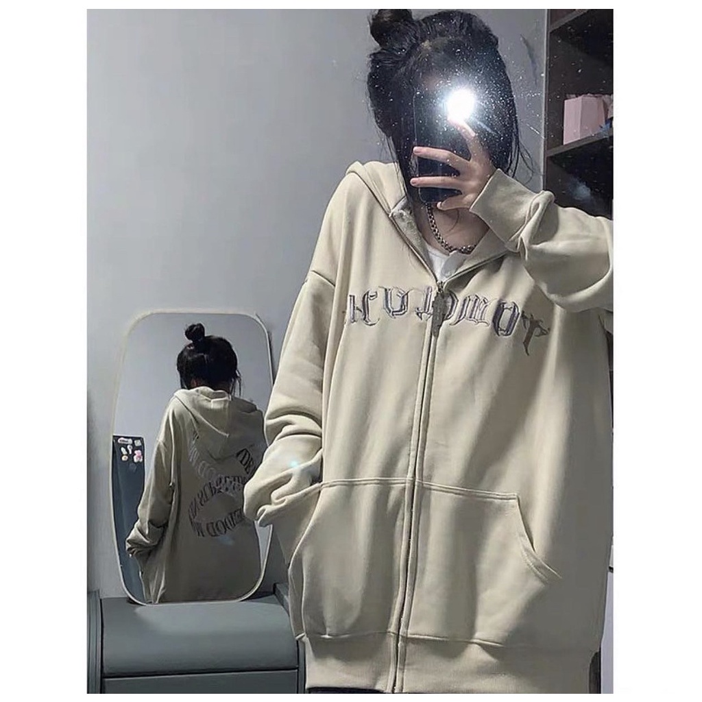 Áo Khoác Nỉ Chữ 3D Caroll nữ - Jacket dáng rộng tay bồng in hình vintage 3158 đường phố hàn quốc HOT