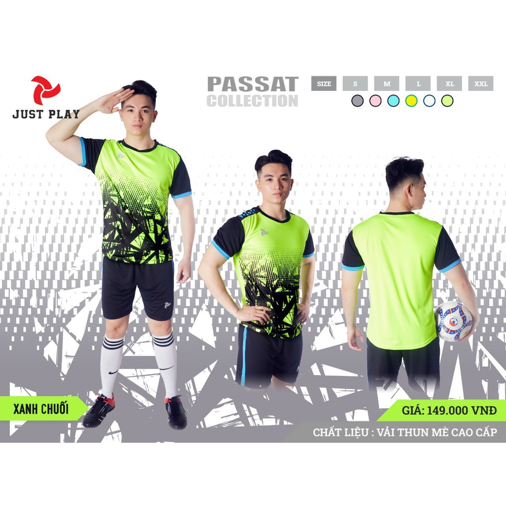 Áo bóng đá thiết kế , áo đá banh không logo passat chính hãng JP siêu mát mè cao cấp [ V20 ]