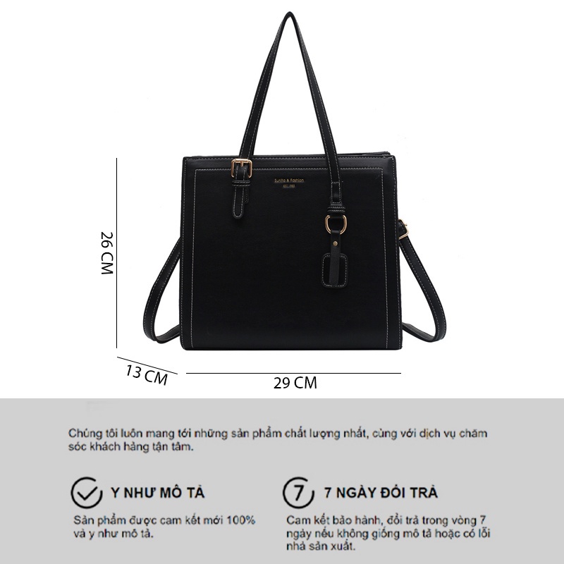Túi xách tote công sở da đeo chéo nữ kiểu dáng hàn quốc sang chảnh, Túi công sở size to đựng vừa A4 M71