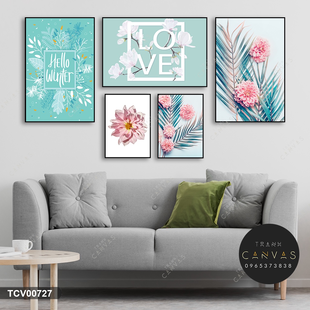 Tranh bộ canvas 5 tấm treo tường phong cách hiện đại- Tranh treo phòng khách