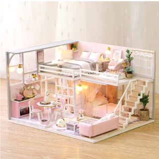 Kèm Mica và keo dán - Mô hình nhà gỗ búp bê Dollhouse DIY - L025 Girlish Dream
