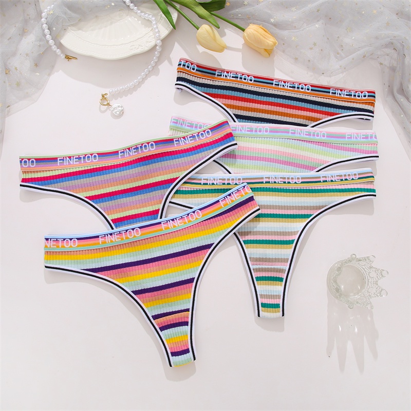 Cute Byte Quần Lót Nữ Lọt Khe Họa Tiết Sọc Ngang Quyến Rũ