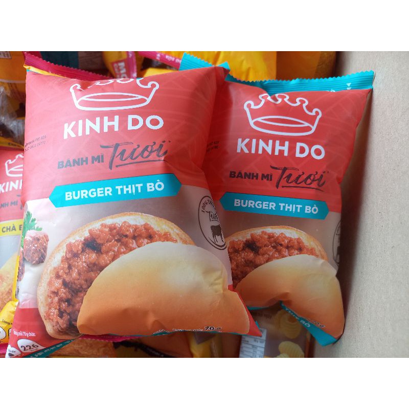 Bánh Mì Burger Thịt Bò Kinh Đô