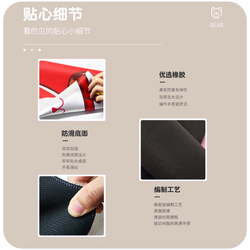 Tấm Lót Chuột Và Bàn Phím Chống Trượt Hình Tròn Họa Tiết Hoạt Hình Dễ Thương