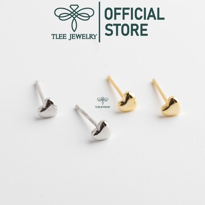 Khuyên tai bạc TLEE tim phồng mini xinh xắn TLEE JEWELRY B0293