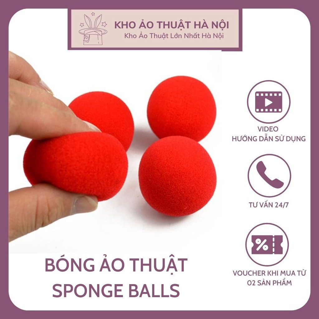 Combo 4 Quả Bóng Ảo Thuật Mút Xốp Đỏ,Sponge Ball, Ảo Thuật Đường Phố, Đồ Chơi Sáng Tạo, Vui Nhộn, Thông Minh Dành Cho Bé