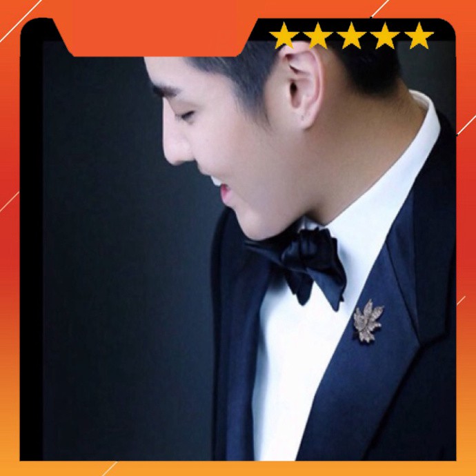 [APP MÃ _MPVC] Cài áo nam nữ hình lá phong đính hạt A1089
