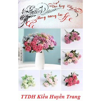 9 Head Hoa Cẩm Tú Cầu Nhân Tạo Diy Đồ Trang Trí Đám Cưới Hoa Giả Cô Dâu Cầm Bó Hoa Nhỏ Mùa Đông Trang Trí Nội Thất