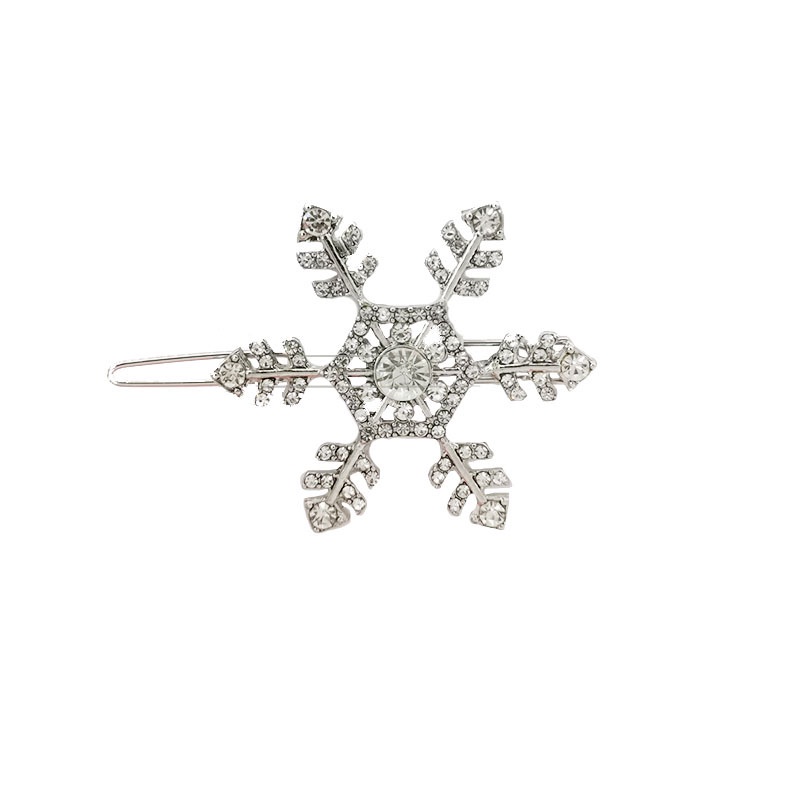 Kẹp Tóc Hình Bông Tuyết Đính Đá Lấp Lánh Dễ Thương