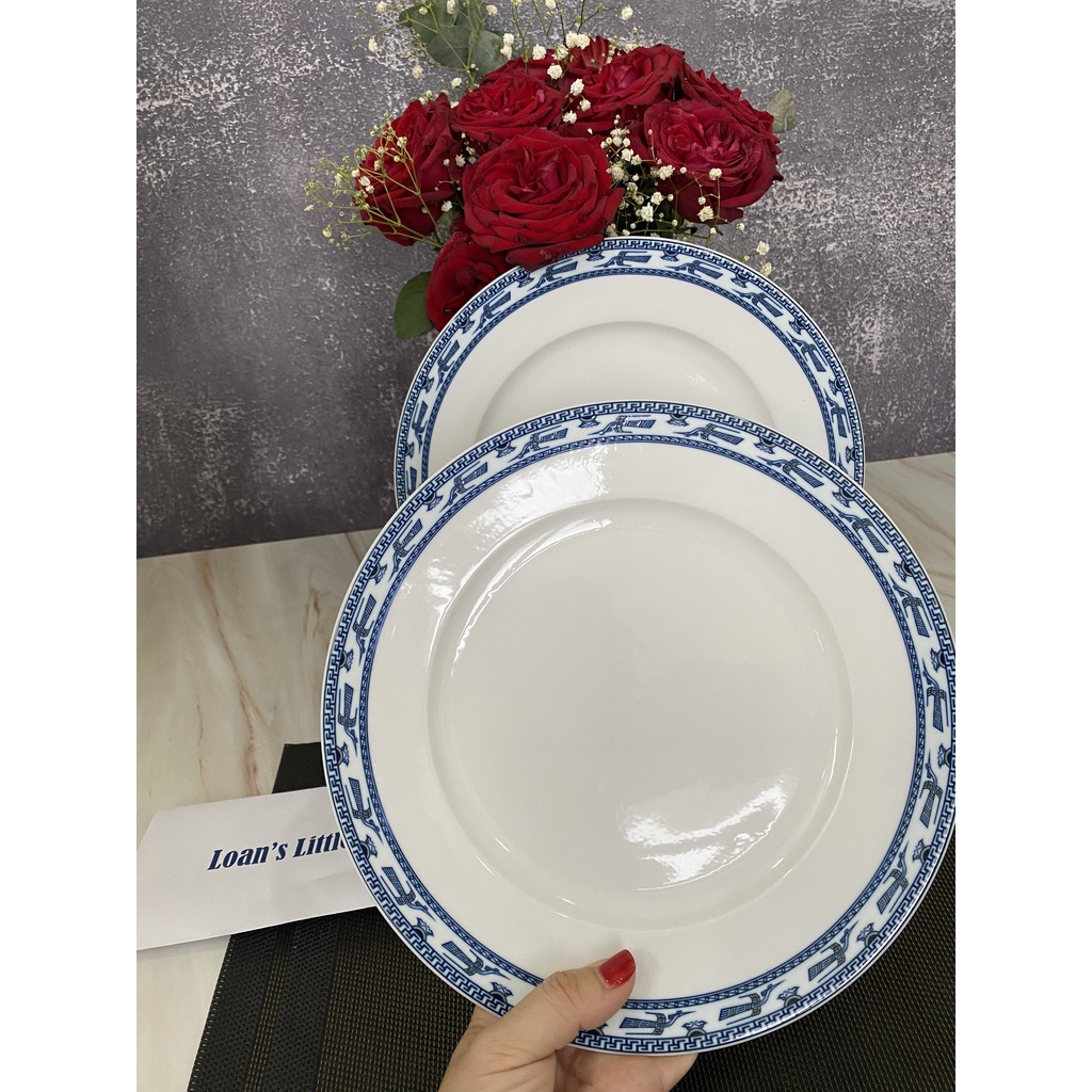 Đĩa Tròn Chim Hạc Cao Cấp Minh Long Chính Hãng, Dĩa Họa Tiết Chim Hạt Minh Long Loại 1