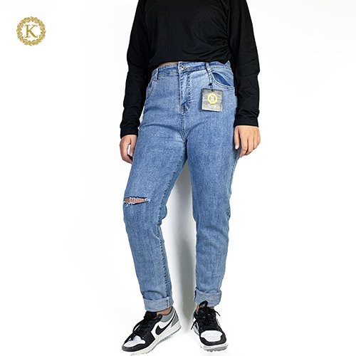 Quần jeans bigsize KIM FASHION, quần dài co giãn nữ lưng cao bigsize KD02-đá size 30-35 từ 55-80kg tùy theo chiều cao