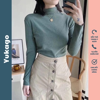 Áo giữ nhiệt nữ cổ tròn cao 3p dáng ôm cổ lọ dày dặn ấm áp yukago sa252