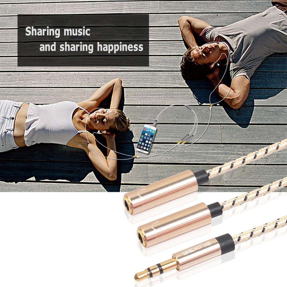 Cáp Chuyển Đổi Âm Thanh 3.5mm Đầu Đực Sang 2 Đầu Cái