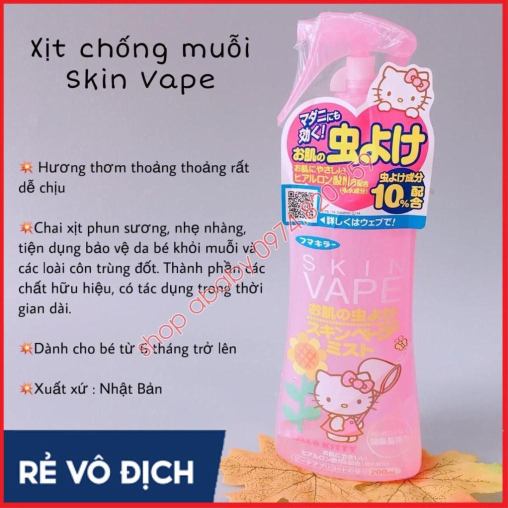 Xịt chống muỗi Nhật Bản Vape 200ml Hương chanh/ đào